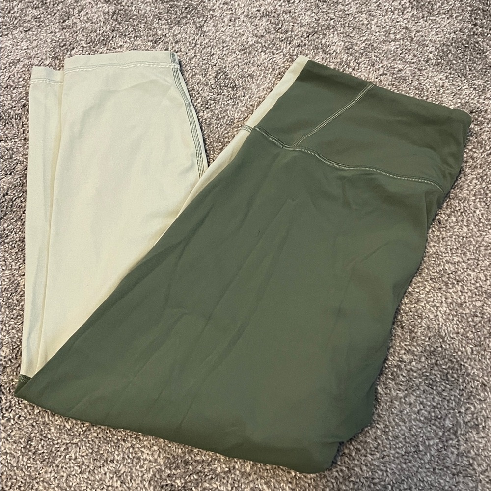 Lululemon Nulu Colour Block High Rise Crop Leggings 23”